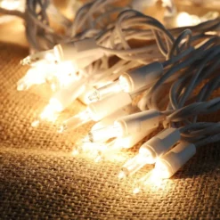 100 White Wire Christmas Lights Set -Holiday Decor Store 100 Clear White Wire Christmas Light Set 3 result 600x600 1