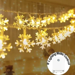 100 LED Snowflake Christmas Lights 35.9ft -Holiday Decor Store 100 LED Christmas Snowflake String Lights 2 result result 600x600 1