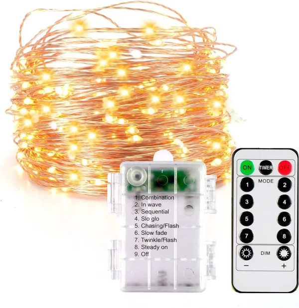 100 LED Warm White Led Copper Wire String Lights 33ft 2 100 LED Warm White Led Copper Wire String Lights 33ft - Image 2