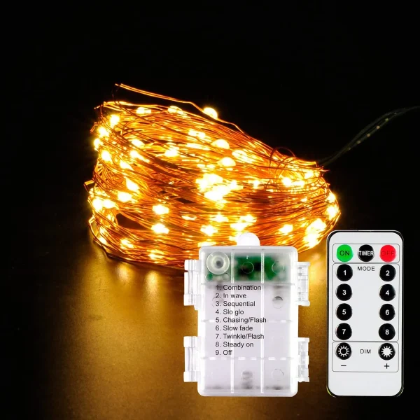 100 LED Warm White Led Copper Wire String Lights 33ft 1 100 LED Warm White Led Copper Wire String Lights 33ft