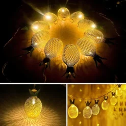2x10 LED Pineapple Led Fairy String Lights 10ft -Holiday Decor Store 10ft 10 LED Pineapple Fairy String Lights 2 Pack 3 result 600x600 1