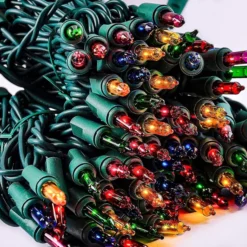 3x150 Multicolor Green Wire String Lights 116.1ft