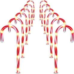 12pcs Christmas Candy Cane Pathway Lights Markers 12in 11 12pcs Christmas Candy Cane Pathway Lights Markers 12in -Holiday Decor Store 12 Christmas Candy Cane Pathway Markers Lights with Stake12 Pack 2 result 600x597 1