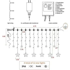 12pcs 138 LED Warm White Star String Lights 11 12pcs 138 LED Warm White Star String Lights -Holiday Decor Store 12pcs 138 Count LED Warm White Star String Lights 1 结果 600x600 1