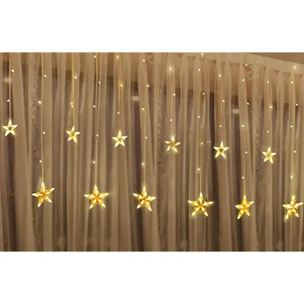 12pcs 138 LED Warm White Star String Lights 5 12pcs 138 LED Warm White Star String Lights - Image 5