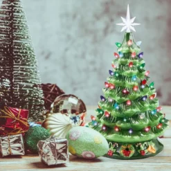 Ceramic Tabletop Christmas Tree 15in -Holiday Decor Store 15 Ceramic Christmas Tree with Decorations Green 3 result 600x600 1