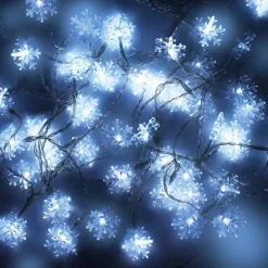 2x40 LED White Snowflake Fairy Lights 16ft -Holiday Decor Store 16ft 40 LED Snowflake Fairy Lights White 1 result 600x600 1