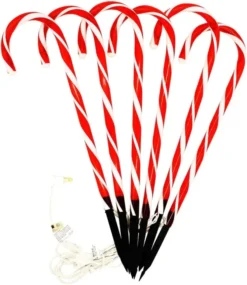 6pcs Warm White Christmas Candy Cane Pathway Markers 17in -Holiday Decor Store 17 Christmas Candy Cane Pathway Markers 4 result 600x692 1