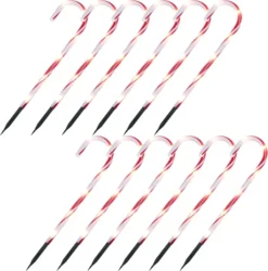 12pcs Red Light Up Candy Cane Pathway Markers 17in 8 12pcs Red Light Up Candy Cane Pathway Markers 17in -Holiday Decor Store 17 Christmas Candy Cane Pathway Markers Lights 12 Packs Thick Red 3 result 600x608 1