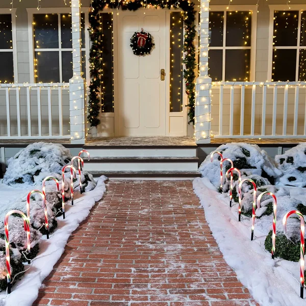12pcs Green Pathway Markers Candy Cane Light Set 17in 3 12pcs Green Pathway Markers Candy Cane Light Set 17in - Image 3