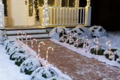 6pcs Christmas Pathway Lights Candy Cane 17in -Holiday Decor Store 17 Green Christmas Candy Cane Pathway Markers Lights with Stake Set of 12 3 result 600x400 1