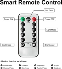 50 LED Clear White String Lights 17.3ft -Holiday Decor Store 17.3 FT Christmas Clear White 50 LED Green Wire String Lights with Remote Control 6 result 600x670 1