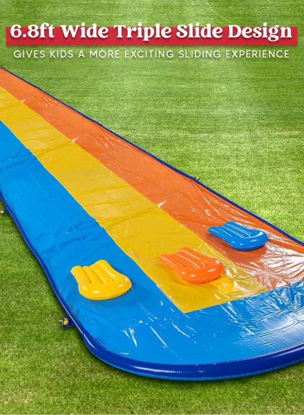 18ft Triple Lanes Slip Slide And 3 Boogie Boards 2 18ft Triple Lanes Slip Slide And 3 Boogie Boards - Image 2