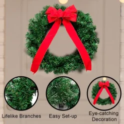3pcs Christmas Wreath With LED Lights 19in -Holiday Decor Store 19 Christmas Wreath with LED Lights 6 result 600x600 1
