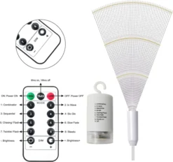 2pcs 120 LED Warm White Starburst Fairy Lights -Holiday Decor Store 2 Pack 120 LED Hanging Fairy Lights Warm White 4 result 600x564 1