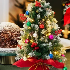 2pcs Tabletop Flocked Christmas Tree Prelit 24in -Holiday Decor Store 2 Pack of 24 Flocked Prelit Tabletop Christmas Tree 7 result 600x600 1