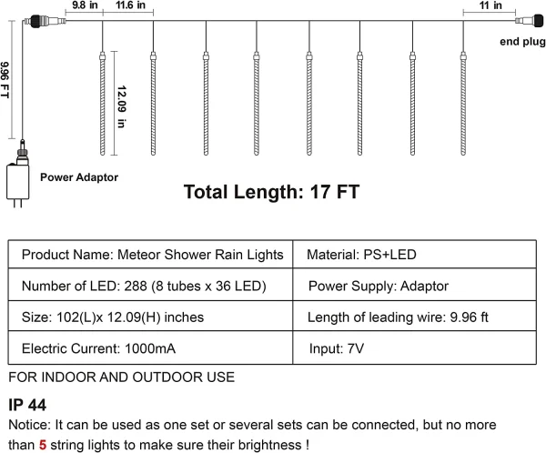 2x 8 Tubes Christmas Meteor Shower Icicle String Lights 4 2x 8 Tubes Christmas Meteor Shower Icicle String Lights - Image 4