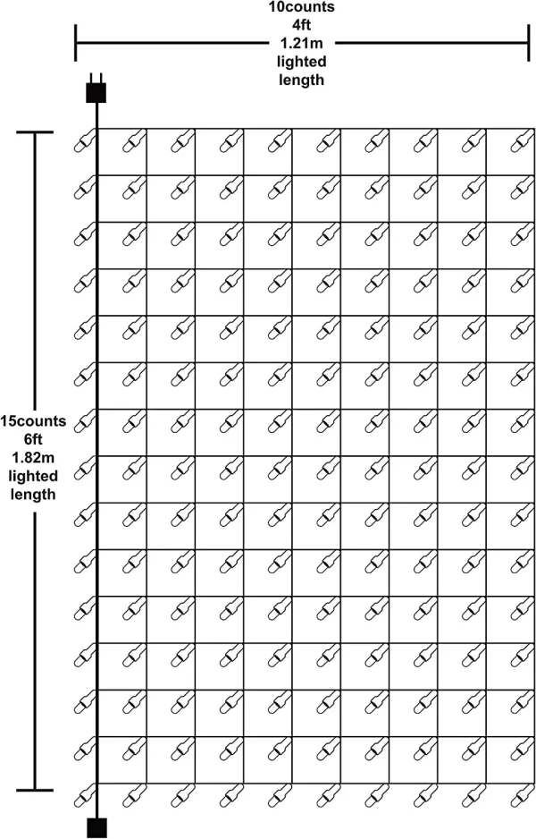 2x150 Net Lights Warm White Decoration 4x6ft 5 2x150 Net Lights Warm White Decoration 4x6ft - Image 5