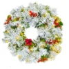Christmas Wreath Flocked With LED Lights 20in