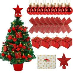 Artificial Mini Tabletop Christmas Tree Prelit Set 22in -Holiday Decor Store 20 Tabletop Christmas Tree Prelit 6 result 600x600 1