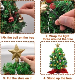 2pcs Artificial Mini Prelit Tabletop Christmas Tree Set 20in -Holiday Decor Store 20 Tabletop Christmas Tree with Decoration Kit 3 result 600x639 1
