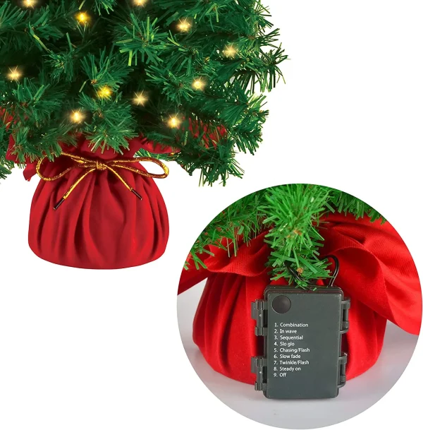 Prelit Mini Tabletop Christmas Tree 20in 4 Prelit Mini Tabletop Christmas Tree 20in - Image 4