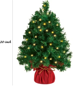 Prelit Mini Tabletop Christmas Tree 20in 9 Prelit Mini Tabletop Christmas Tree 20in -Holiday Decor Store 20 Tabletop Mini Christmas Tree Prelit with 45 Clear LED Lights8 Light Modes 5 result 600x704 1