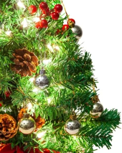 LED Warm White Tabletop Prelit Mini Christmas Tree 22in -Holiday Decor Store 22 Prelit Tabletop Christmas Tree with Holy Leaves amp Pine Cones 3 result 600x753 1
