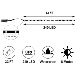 240 LED Warm White Led Rope Lights Strip Lights 33ft -Holiday Decor Store 240 LED Rope Lights Warm White Strip Lights 33ft