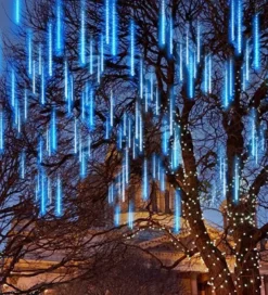 8 Tubes (12in) Christmas Falling Rain Drop Icicle String Lights -Holiday Decor Store 240 LEDs Christmas Falling Rain Drop Icicle String Lights 4 600x661 1