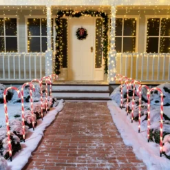12pcs Thin Red Candy Cane Christmas Pathway Lights 28in 9 12pcs Thin Red Candy Cane Christmas Pathway Lights 28in -Holiday Decor Store 28 Christmas Candy Cane Pathway Marker thin red 7 result 600x600 1