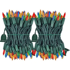 2x100 LED Multicolor Christmas Green Wire String Lights 26.25ft -Holiday Decor Store 2Pcs 100 LED Christmas Multicolor Green Wire String Lights 26 1