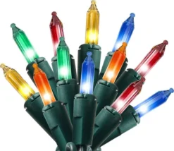 2x150 LED Multicolor Christmas Green Wire String Lights 38.7ft