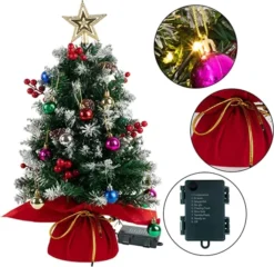 2pcs 50 LED Mini Tabletop Christmas Tree Prelit 24in -Holiday Decor Store 2Pcs Prelit Tabletop Christmas Tree 24in 4 1 600x584 1