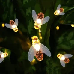 30 LED Honey Bees Fairy String Lights Warm White 21ft -Holiday Decor Store 30 LED Honey Bees Fairy String Lights Warm White 21ft 2 600x600 1