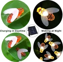 30 LED Honey Bees Fairy String Lights Warm White 21ft -Holiday Decor Store 30 LED Honey Bees Fairy String Lights Warm White 21ft 6 600x596 1