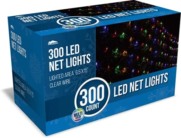 300 LED Multicolor Christmas Net Lights 6.5x15ft 2 300 LED Multicolor Christmas Net Lights 6.5x15ft - Image 2