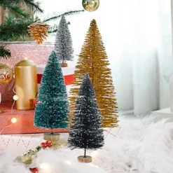 32pcs Snow Frost Mini Artificial Christmas Tree -Holiday Decor Store 32Pcs Artificial Mini Christmas Trees Colorful 2 600x600 1