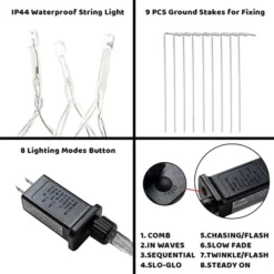 345 LED 8 Lighting Modes Waterfall Lights 16.4ft -Holiday Decor Store 345 LED 8 Lighting Modes Waterfall Lights 1 600x600 1