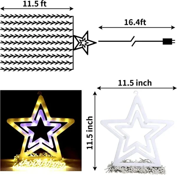 345 LED 8 Lighting Modes Waterfall Lights Warm White 16.4ft 5 345 LED 8 Lighting Modes Waterfall Lights Warm White 16.4ft - Image 5