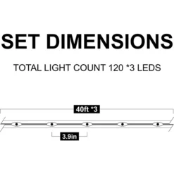 3x120 LED Multicolor Rope Light 46ft 9 3x120 LED Multicolor Rope Light 46ft -Holiday Decor Store 3Pcs 120 LED Rope Light Multicolor 46ft 1