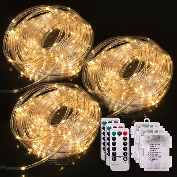 3x120 LED Warm White Rope Light With Remote Control 46ft 2 3x120 LED Warm White Rope Light With Remote Control 46ft - Image 2