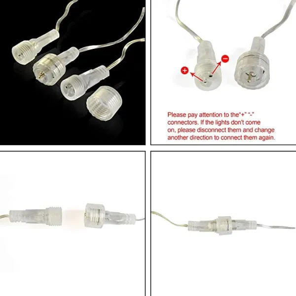 3x 8 Tubes (12in) Christmas Meteor Shower Icicle String Lights 4 3x 8 Tubes (12in) Christmas Meteor Shower Icicle String Lights - Image 4