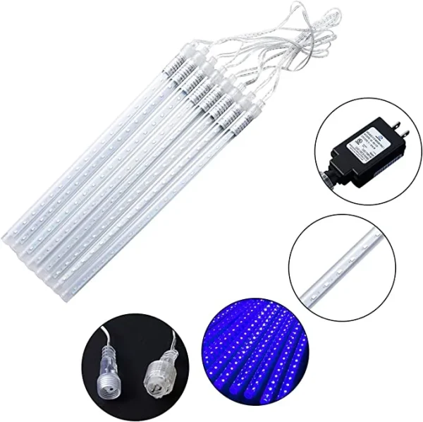 3x 8 Tubes (12in) Meteor Shower Rain Lights, Blue 2 3x 8 Tubes (12in) Meteor Shower Rain Lights, Blue - Image 2