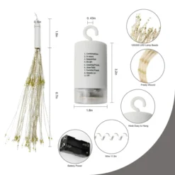 4pcs 120-Count LED Warm White Icicle Lights -Holiday Decor Store 4 Pack 120 LED Hanging Fairy Lights Warm White 4 result 600x600 1