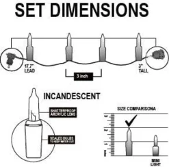 4x100 Clear Christmas Lights With Green Wire -Holiday Decor Store 4Pcs 100 LED Clear Green Wire Christmas Light 6ft 1