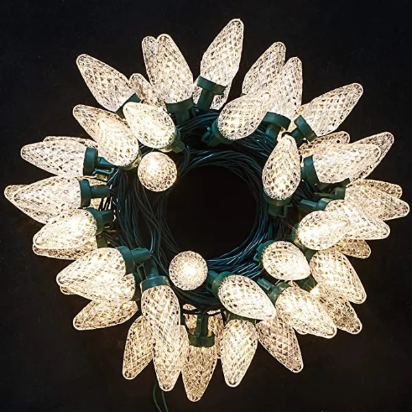 4x25 LED C9 Warm White Led String Lights Fairy 49.54ft 5 4x25 LED C9 Warm White Led String Lights Fairy 49.54ft - Image 5