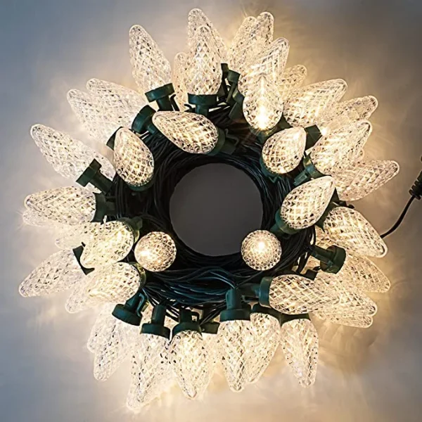 4x25 LED C9 Warm White Led String Lights Fairy 49.54ft 4 4x25 LED C9 Warm White Led String Lights Fairy 49.54ft - Image 4