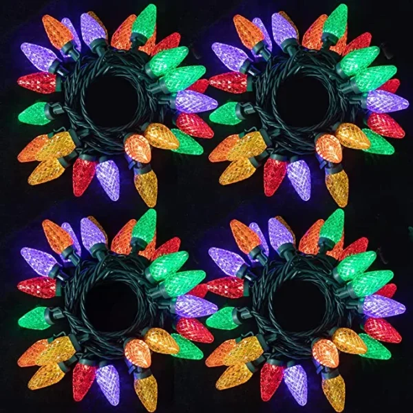 4x25 LED C9 Warm White Led String Lights Fairy 49.54ft 3 4x25 LED C9 Warm White Led String Lights Fairy 49.54ft - Image 3