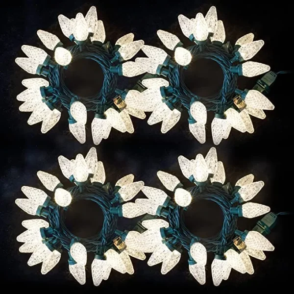 4x25 LED C9 Warm White Led String Lights Fairy 49.54ft 6 4x25 LED C9 Warm White Led String Lights Fairy 49.54ft - Image 6